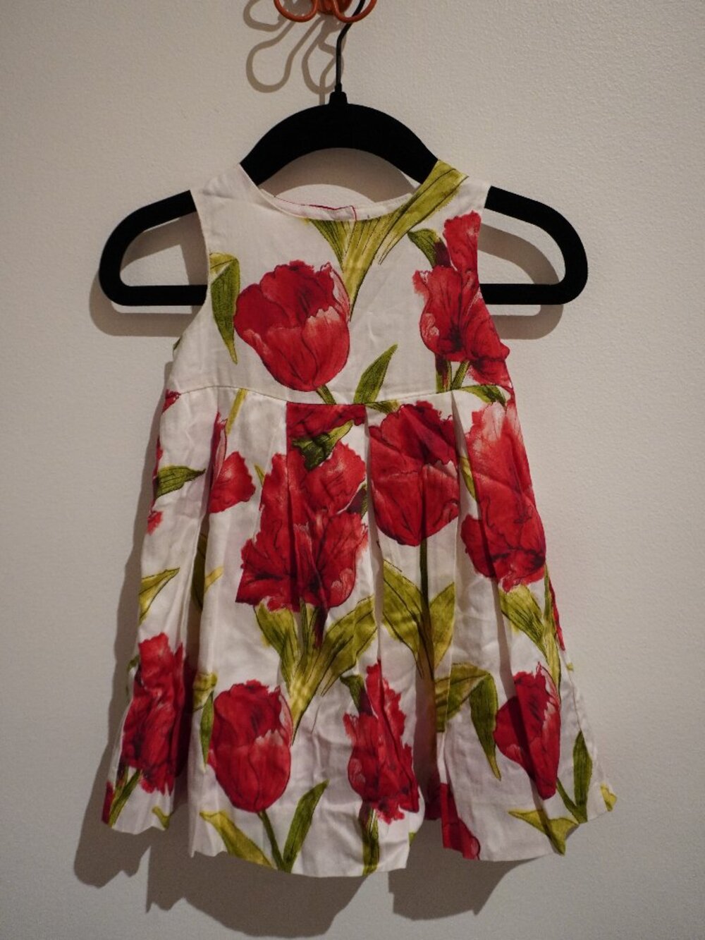 Baby Gap 6-12M Floral Dress Lining with Tulle Underskirt Red White 100% Cotton